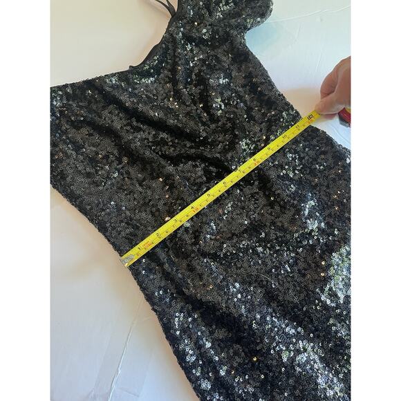 Aidan Mattox Dress Womens Size 2 Blk Beaded Sequin - Picture 6 of 12